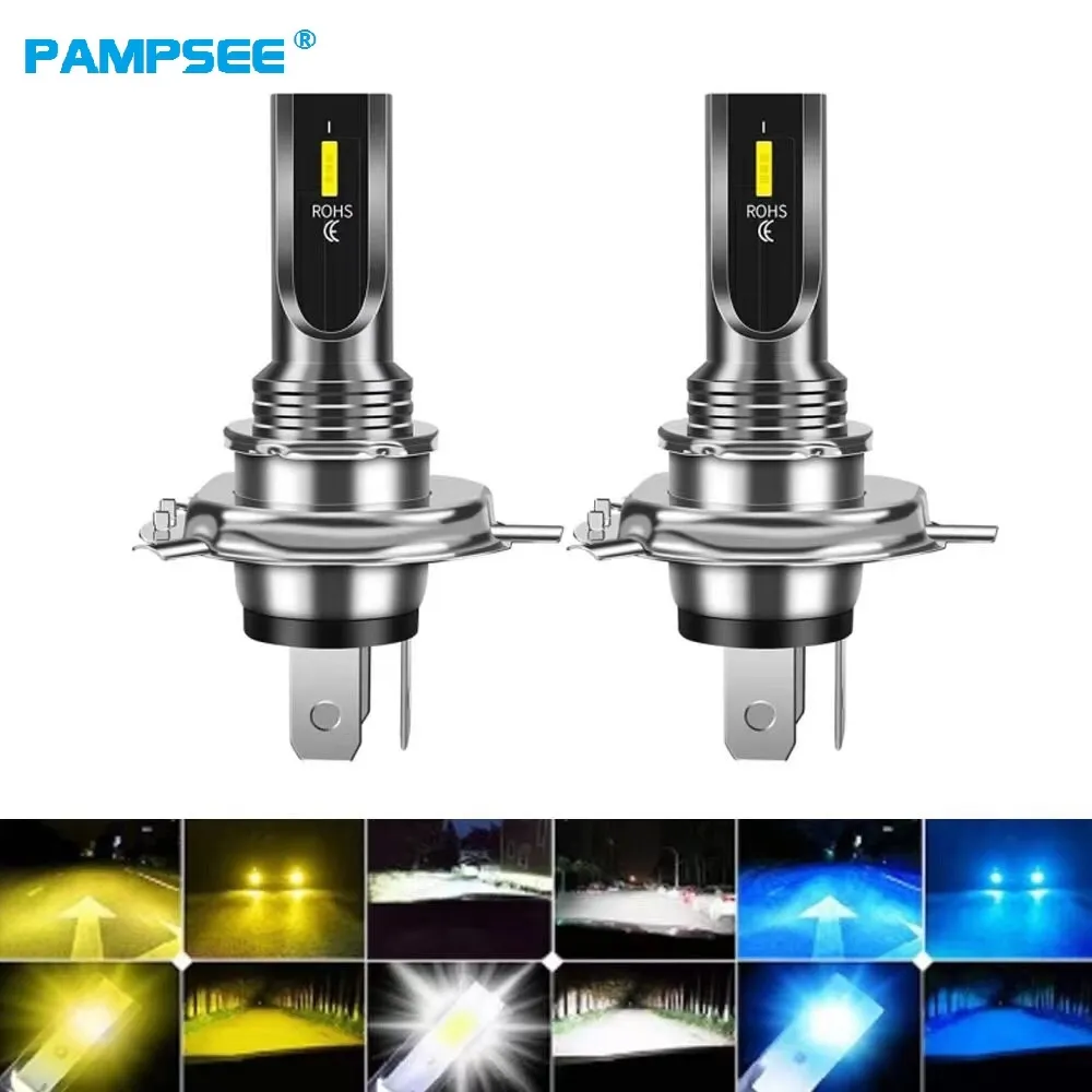 PAMPSEE 2 pezzi 1860 H4 H7 LED fendinebbia per auto H11 H8 H9 H16JP H1 H3 lampadine per fari 9005 9006 lampade per fari di guida automatica 6000K 12V 24V