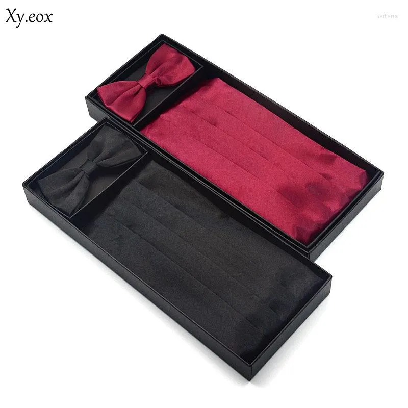 Belts 3pcs Men's Gown Cummerbund Sets Bow Tie Pocket Square Wedding Party Suit Belt Ceremonial