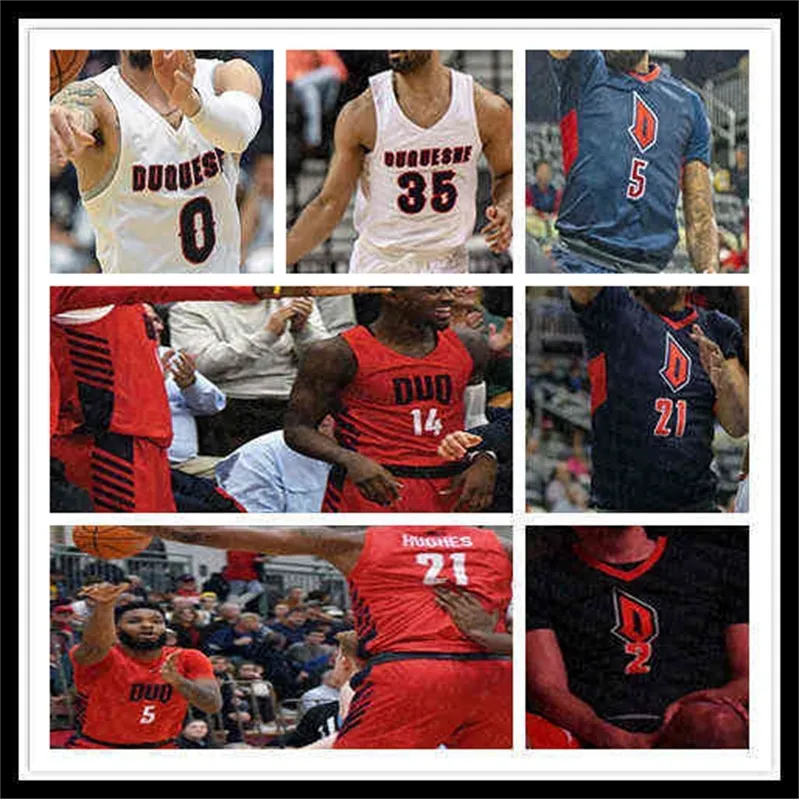 WSKT nosi NCAA Duquesne Dukes Basketball Jersey College Weathers James Ellis Maceo Austin Sercere Carry Michael Hughes Baylee Steele Men Custom