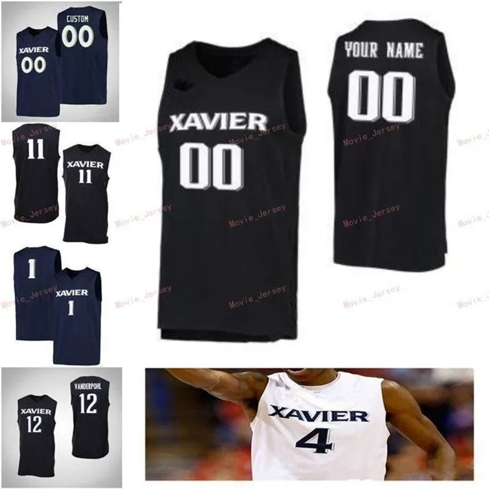 Nik1 zszyte niestandardowe 23 Byron Larkin 24 Kyky Tandy 25 Jason Carter 3 Quentin Goodin Xavier Musketeers College Men Men Jersey