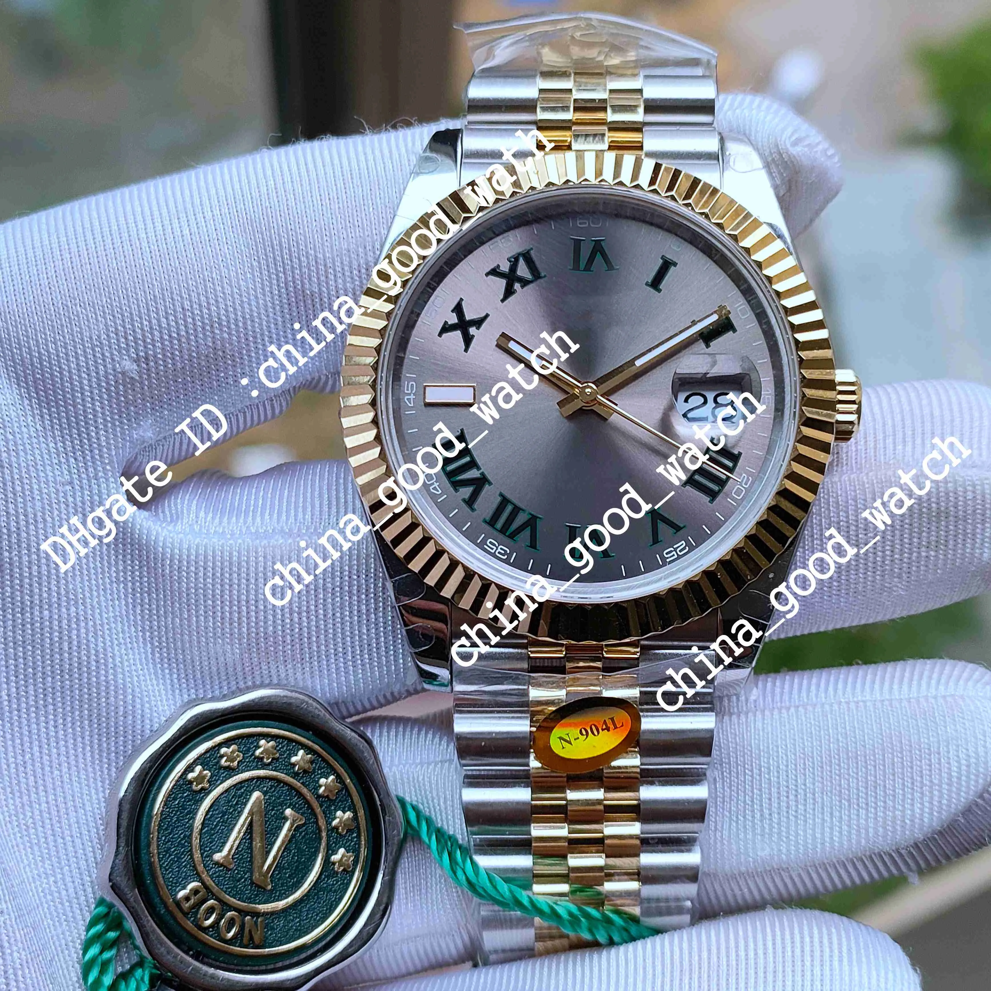 5 Stil 41mm Saatler Erkekler Everose Sarı Altın Jübile Bilezik Erkek 904L Çelik Süper NF Fabrika Otomatik Çikolata Kahverengi Wimbledon Kristal Aydınlık Cam Saatler