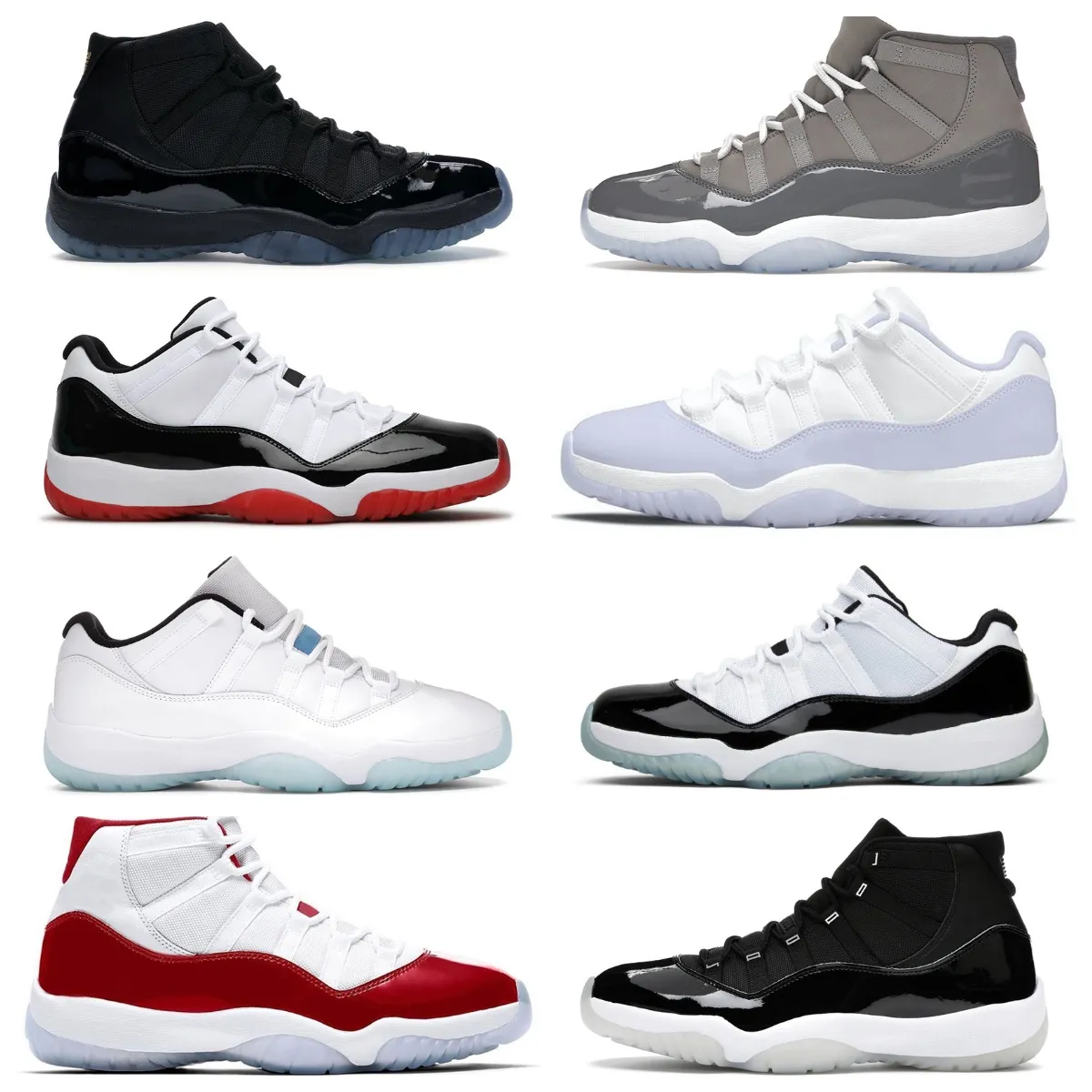 jumpman 11s 11 Basketball shoes High Cool Grey Legend Blue Jubilee 25th Concord Gamma Playoffs bred Cap and Gown Win Like 96 Midnight Navy Cherry mens women sneakers