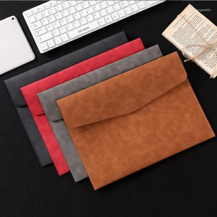 Present Wrap Leather Document -kuvert A4 -filmapp mjukvattentät PU expanderande arrangör Portfolio254w