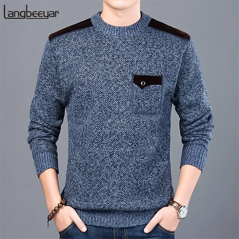 Männer Pullover Mode Marke Pullover Für Herren Pullover Slim Fit Jumper Strickwaren Oansatz Herbst Koreanische Stil Casual Kleidung Männlich 220920