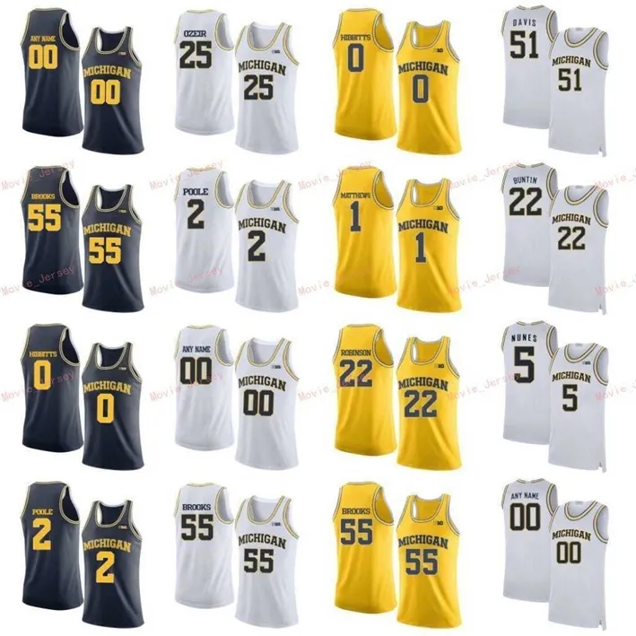 Nik1 Cousu Personnalisé 24 Baird 3 Zavier Simpson 32 Luke Wilson 44 Jaron Faulds Michigan Wolverines College Hommes Femmes Maillot Jeunesse