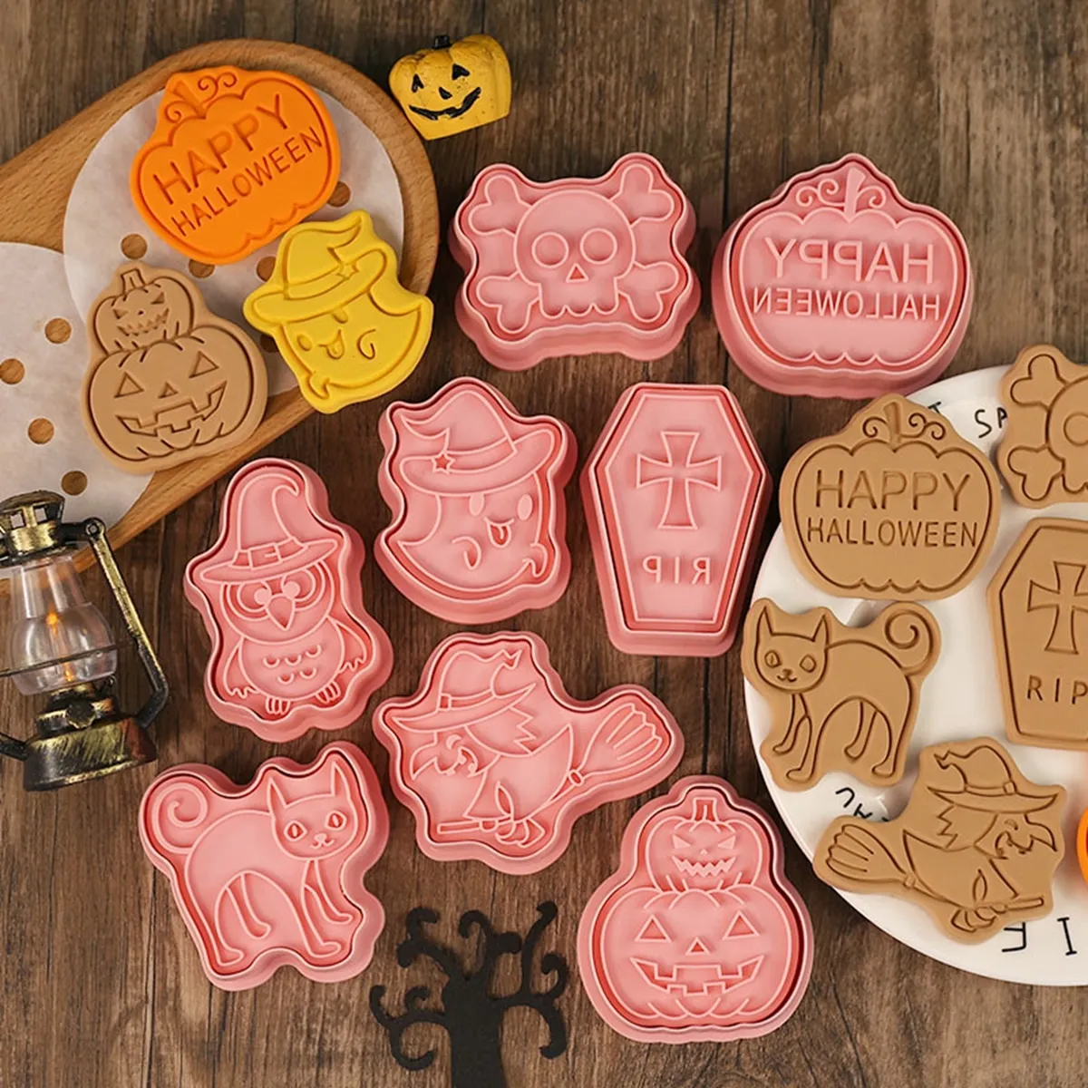 Stampi da forno per biscotti di Halloween, zucca, fantasma, pipistrello, strega, decorazioni per la casa di Halloween, feste a tema horror, regali per scherzi o scherzi per i bambini