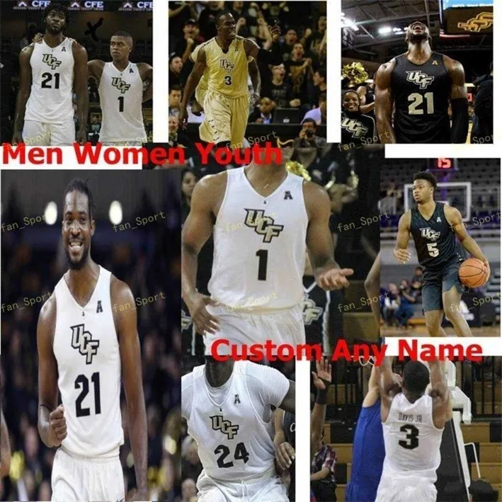 Nik1 NCAA College UCF Knights Basketball Jersey 11 Xavier Grant 12 Dazon Ingram 12 Xavier Grant 13 Levy Renaud cousu sur mesure