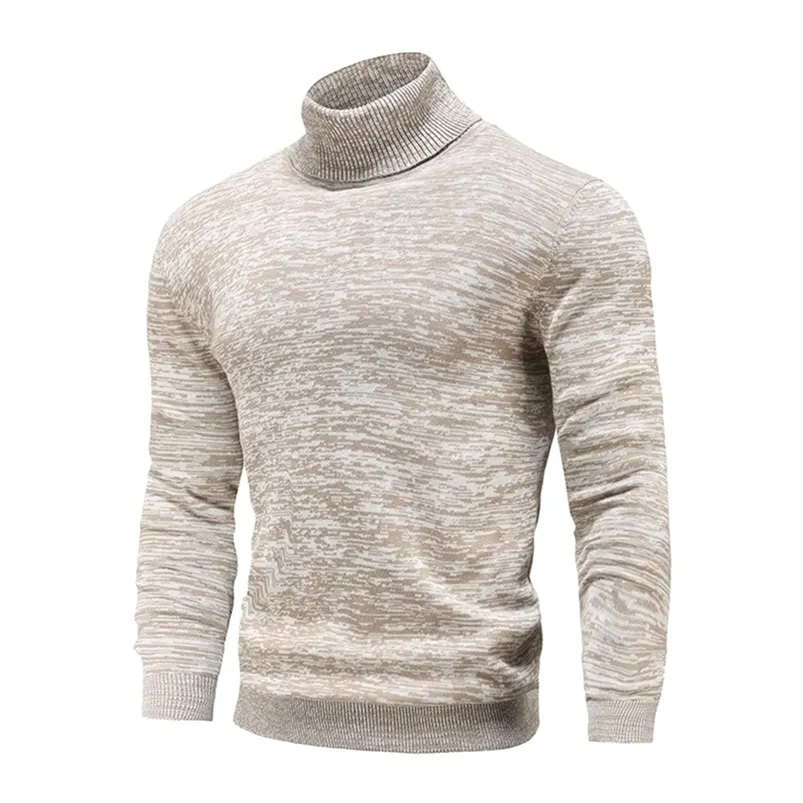 Men's Sweaters Winter Men's Turtleneck Sweaters Cotton Slim Knitted Pullovers Men Solid Color Casual Sweaters Male Autumn Knitwear 220921