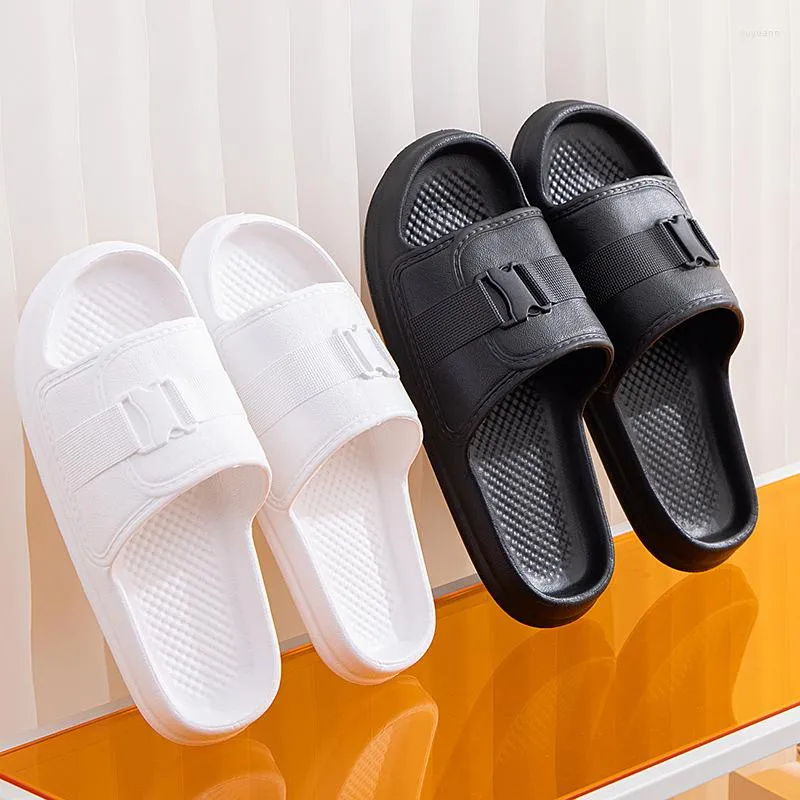 Terlik Kadınlar Yaz Ev Moda Yumuşak Beyaz Düz Flip Flops Ayakkabı kaymaz banyo slaytları Çiftler Kapalı Erkek