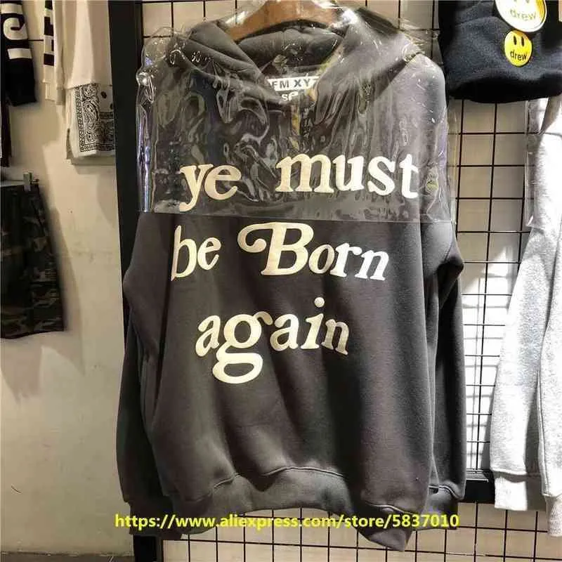 Мужские толстовки Толстовки ye must be Born Again Толстовка CPFM XYZ KIDS SEE GHOSTS Толстовки азиатского размера Толстовки Пуловеры высокого качества