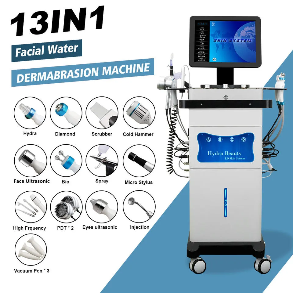 13 in 1 Microdermabrasion Beauty Machine Hydra Dermabrasion Aqua Peeling Spa Beauty Machine Oxygen Jet Peel Equipment