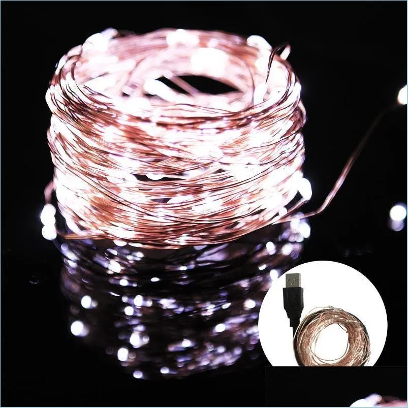 Decoração de festa Decoração de casamento liderado Fairy String Light Light Decorativo Droga de Natal 2021 Home Garden Festive Party S Mxhome DHNPC