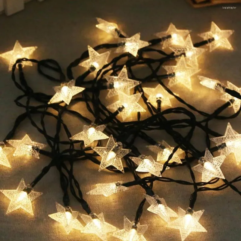 Strings 4.9m 30Led Stars Copper Wire Fairy String Lights Solar Powered Light Garland Xmas Wedding Holiday Decoration Lamp