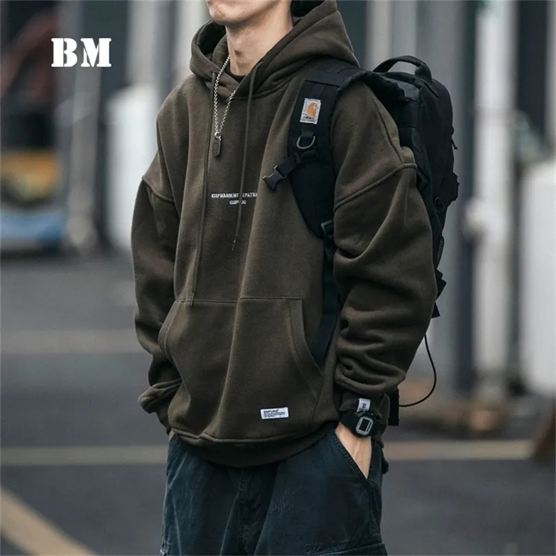 Heren Hoodies Sweatshirts Hoge Kwaliteit Dunne Fleece Hoodie Japanse Streetwear Hip Hop Sweatshirt Mannen Kleding Koreaanse Paar Trui Harajuku Jas 220921