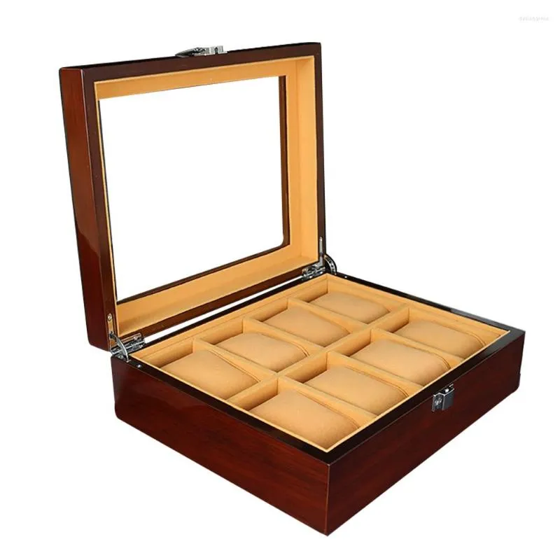 Bekijk dozen houten high-end 8-bits opbergbox metal buckle heren voor dames geschenkverpakking