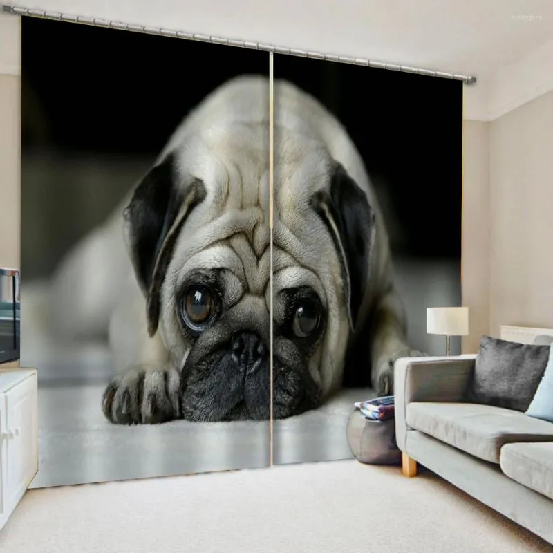 Curtain Modern 3D Blackout Curtains For Living Room Chinese High-end Custom Silk Bedroom Cute Dog Children Drapes