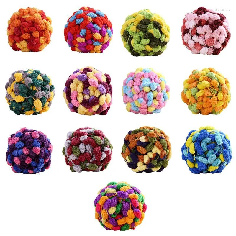 Clothing Yarn Colorful Woven Wool Ball Pearl Line Grape Scarf Hand Knotted Coarse Cushion Wire Needle Thread