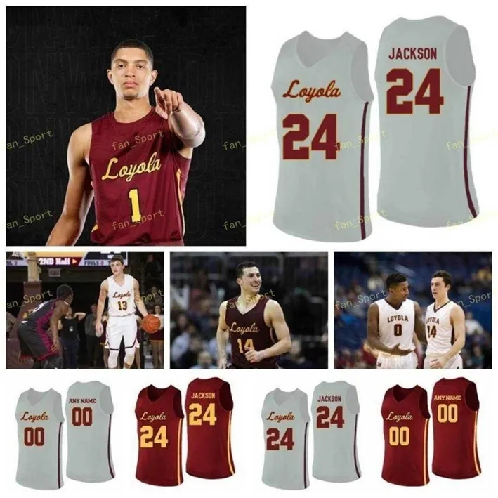 NIK1 NCAA College Loyola Chicago Ramblers Jersey de basquete 30 Aher Uguak 31 Dylan Boehm 33 Franklin Agunanne 4 Bruno Skokna Custom costura