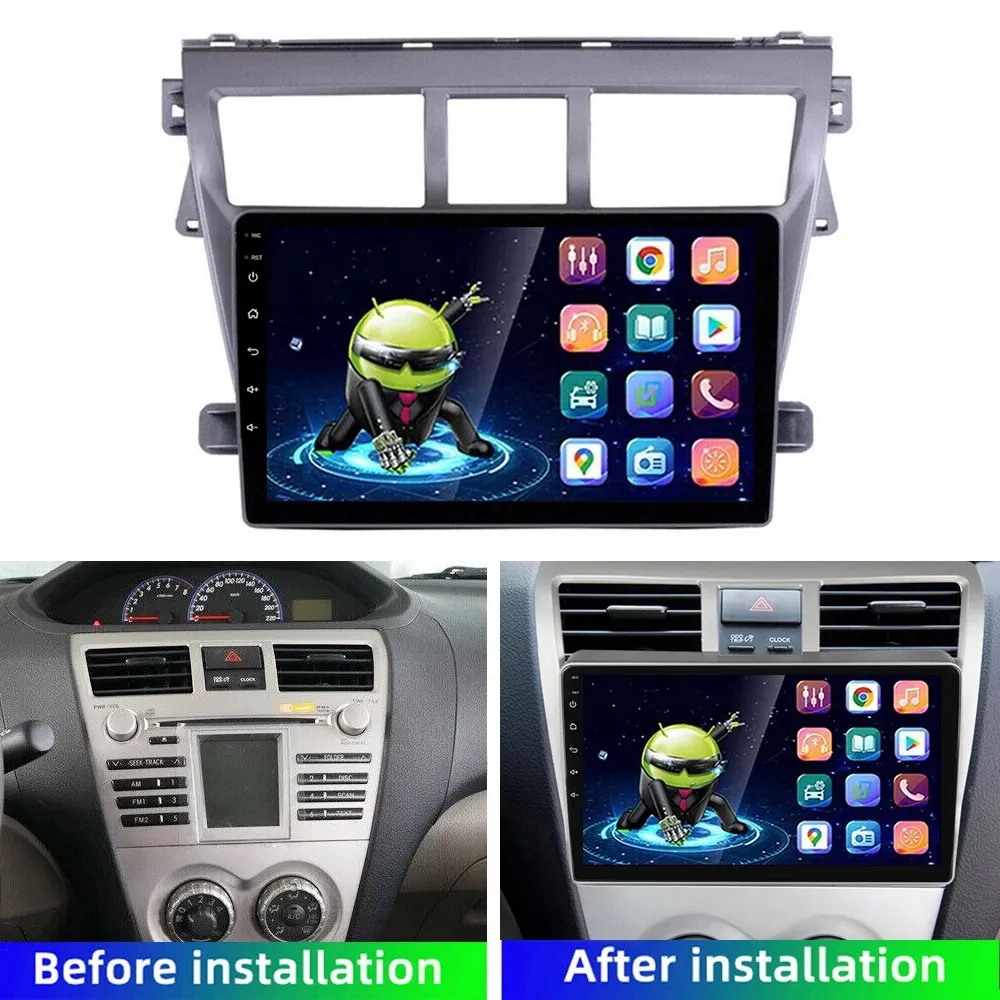 9 Inch Touch Screen Car Video Player for TOYOTA VIOS 2008-2011 with GPS Navigation Steer Wheel Control Support