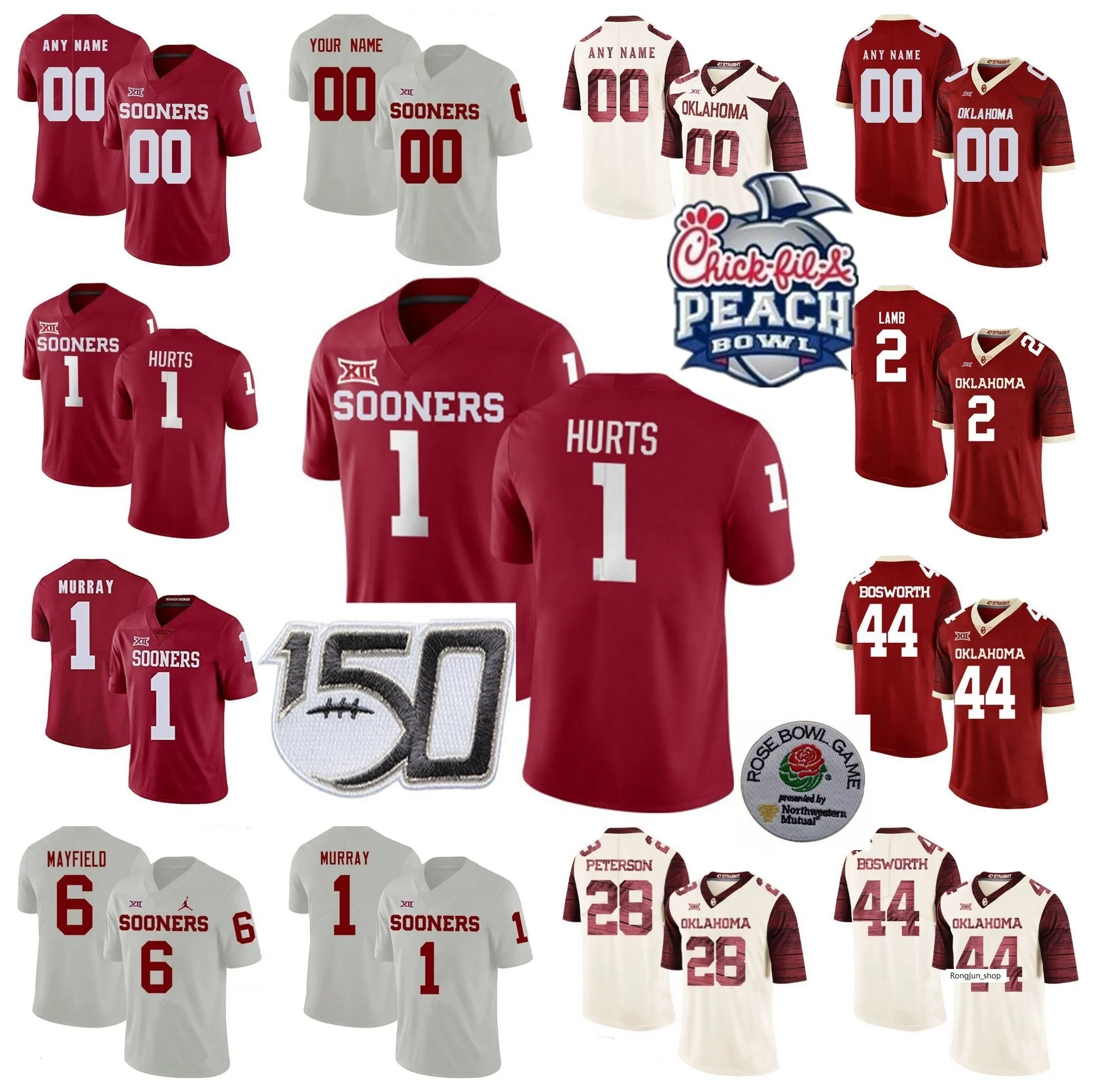 Jersey NCAA College Football Oklahoma Sooners Jersey Jalen Hurts