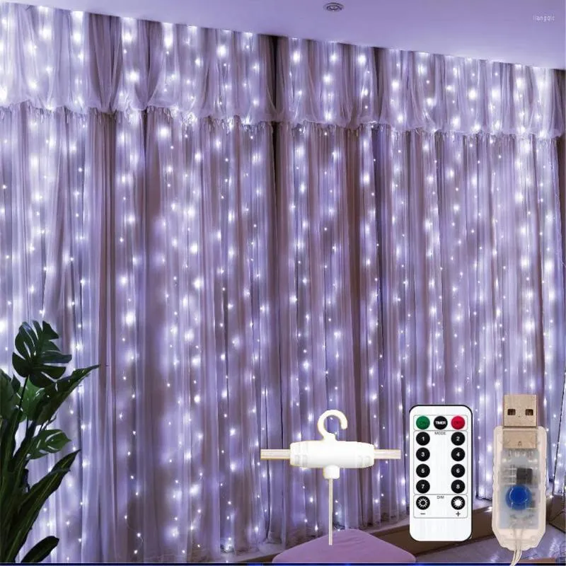 Strings Decorative Garland Curtain Living Room Decoration Christmas Ornaments Led Fairy Light 3Mx3M USB Operated For Xmas Decor