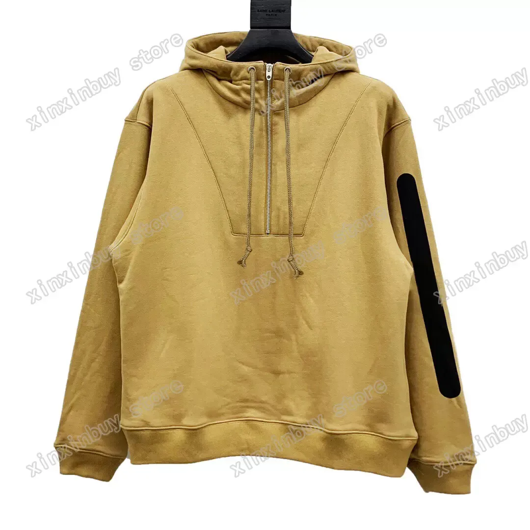 xinxinbuy Men designer hoodie Sweaters Zipper chest Sleeve letter print cotton casual fashion women XS-2XL
