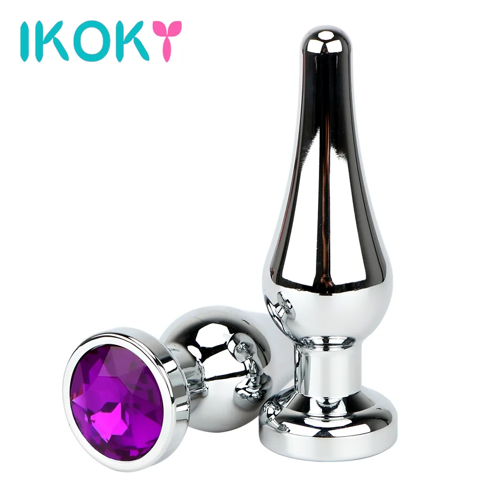 Schönheitsartikel Ikoky Butt Plug mit Diamond sexy Spielzeug für Frauen und Männer Metall Anal Stecker Edelstahl Fetisch Keuschheit Erwachsener Produkt