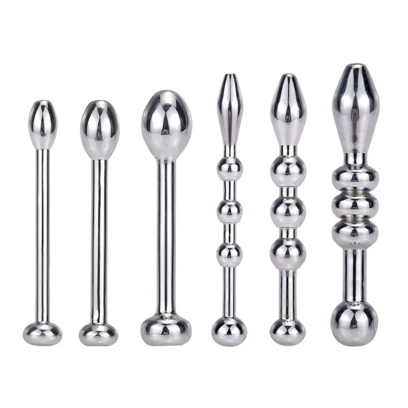 Itens de beleza de aço inoxidável uretral cateteres de pênis Penis Plug Stimulação Massagem BDSM Dilator Metal Stick Male Sexy Toys for Men