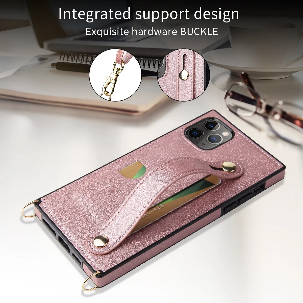 100 лишний веревочный сотовый телефон переворачивается кожаные чехлы для iPhone 14 13 12 11 Pro Max Sumbag Case с Wirstband и слотом для карты