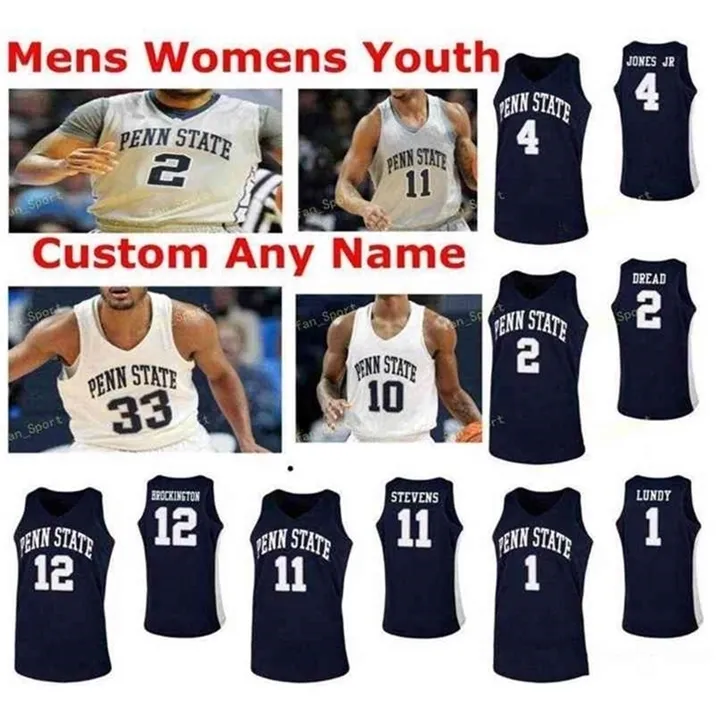 SJ Penn State Nittany Lions College Basketball Jersey 22 Grant Hazle 23 SJ SH Reaves 24 Майк Уоткинс 33 Beattie Women Youth Custom