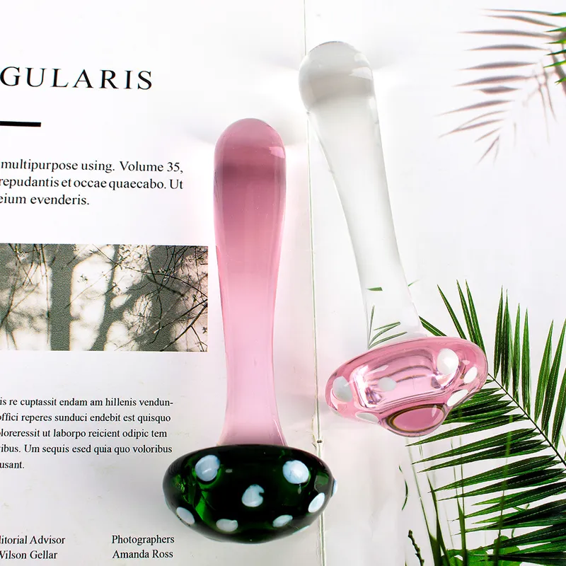 14cm Mushroom Glass Dildos For Anal Plug Women Men 18 Couples Tools Butt Plugs Dilator Sex Toys Adult Games_voghion.com