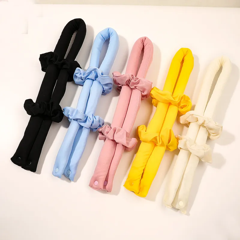 Hair Jewelry Heatless Curling Rod Headband Curlers Hairs Rollers with 2 Haires Clips for Women Long Hair Styling Tools