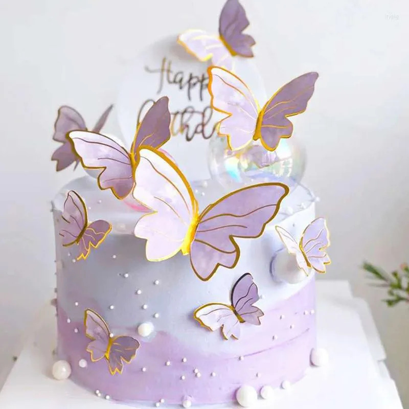 wholesale gold butterfly for cake decoration