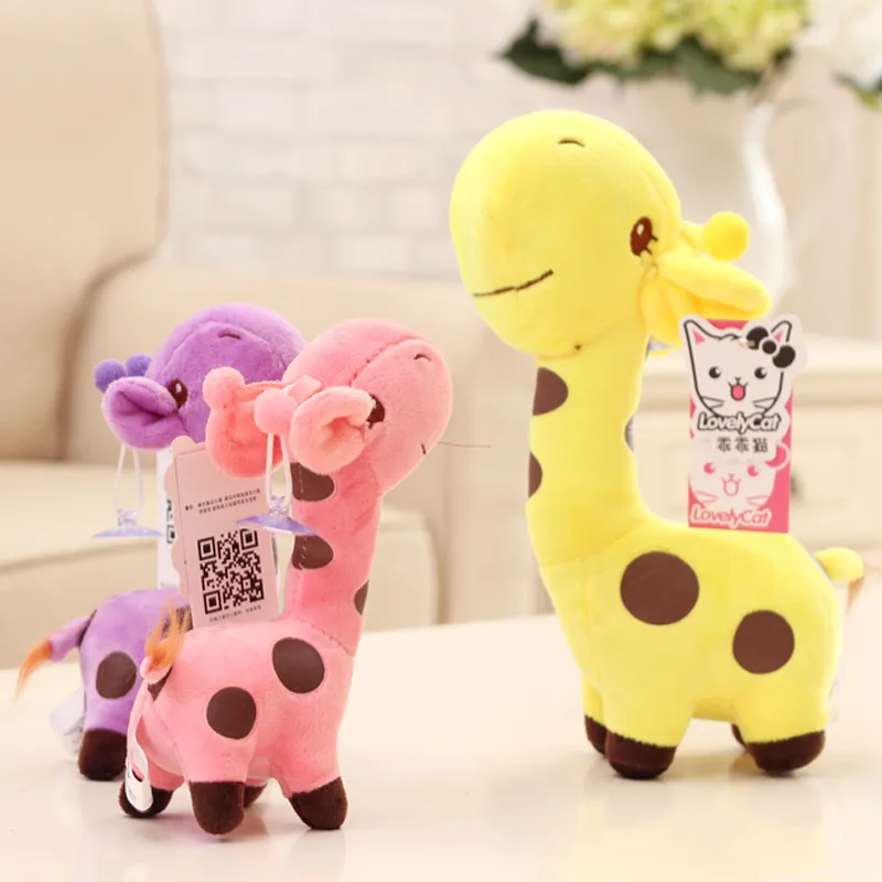 18cm/25cm Cute Giraffe Plush Toy Pendant Soft Deer Stuffed Cartoon Animals Doll Baby Kids Toys Christmas Birthday Colorful Gifts