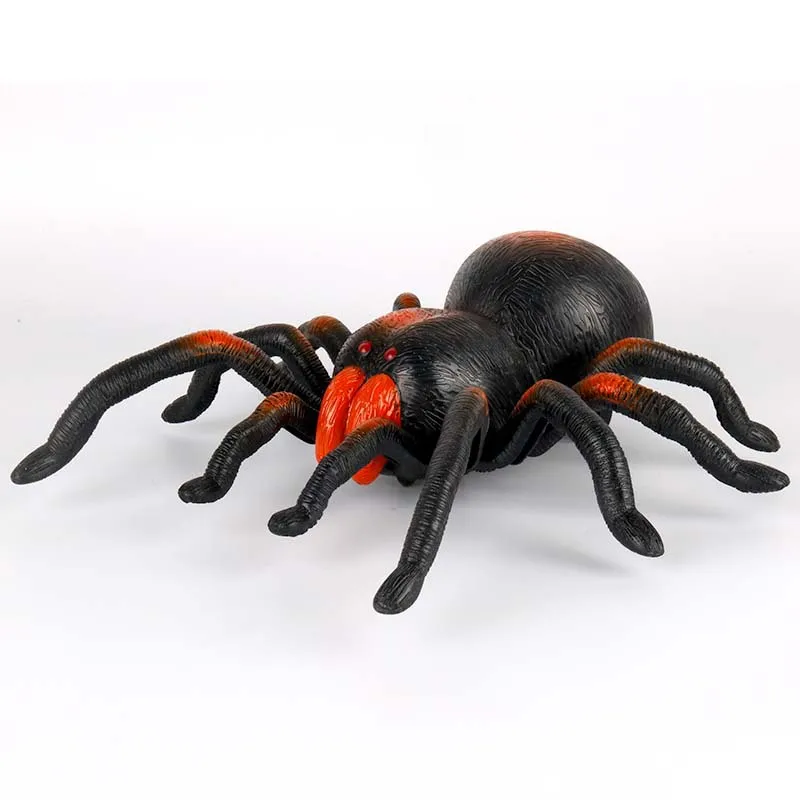 2CHS Remote Control Spider Animal Toys Tarantula Simulation Red Infrared RC Creepy Led Eyes