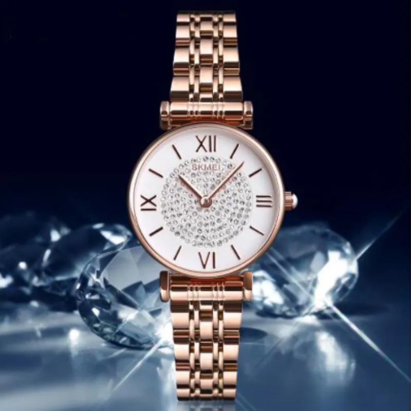 エレガントな気質クリエイティブファッションスチールベルト女性時計