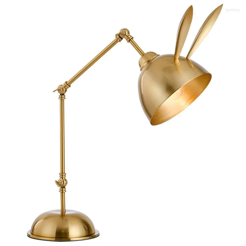 Lampes de table moderne chevet lampe de bureau abat-jour en cuivre lampes de chevet pour chambre salon bureau éclairage à la maison TA082