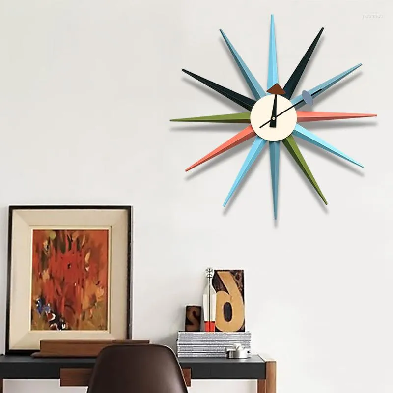 Wanduhren Uhr Modernes Design Kreative Sonnenstrahlen Wohnzimmer Stumm Digital Home Dekoration Zubehör WF