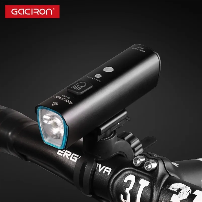 Велосипедные светильники Gaciron Bicycle Furlight Водонепроницаемый 1000 Lumen USB -зарядный шлем с светодиодным рулем светодиодные лампы.