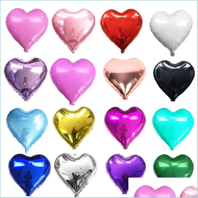 Party Decoration 1Pc 18Inch Heart Shape Helium Foil Balloons For Wedding Valentines Day Happy Birthday Anniversary Supplies Dr Bdebag Dhef6