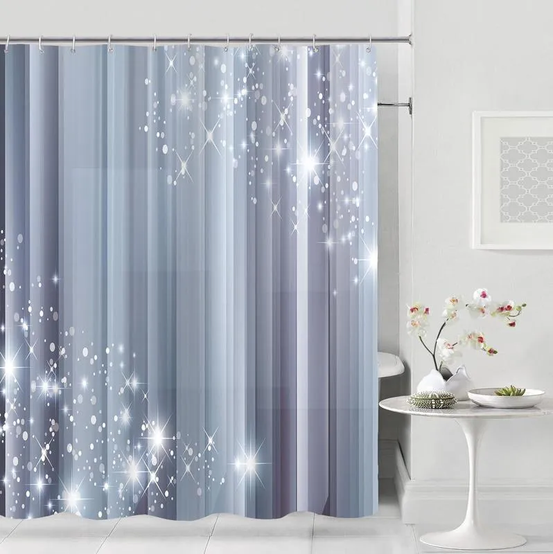 Rideaux de douche rideau de douche moderne mode tissu polyester brillant de salle de bain imperméable de salle de bain 12 hook 220922