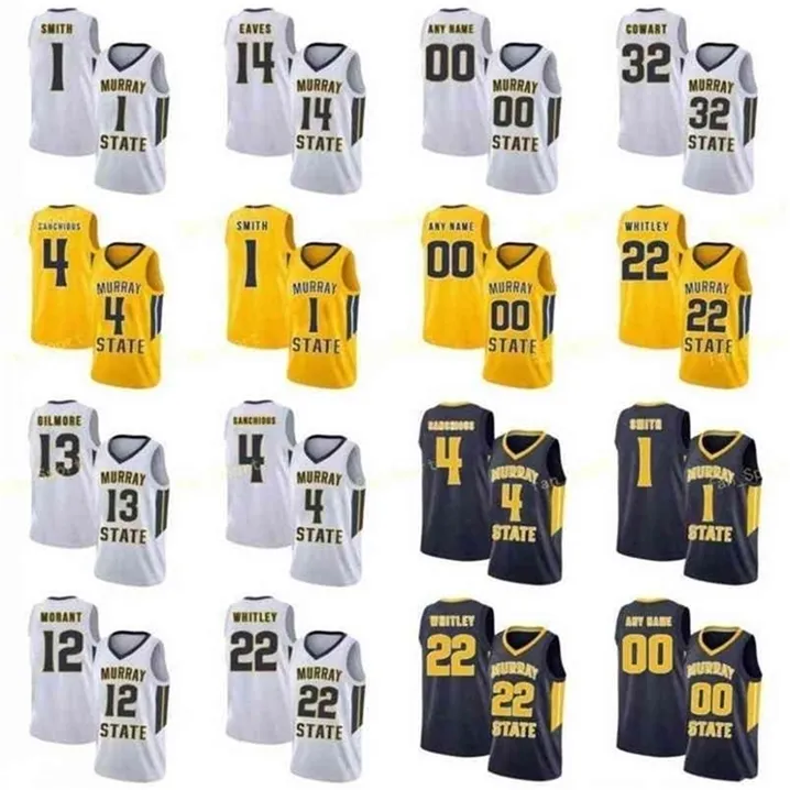 SJ NCAA College Murray State Racers Basketball Jersey 0 Майк Дэвис Демонд Робинсон 1 Daquan Smith 10 Tevin Brown Custom Stitched