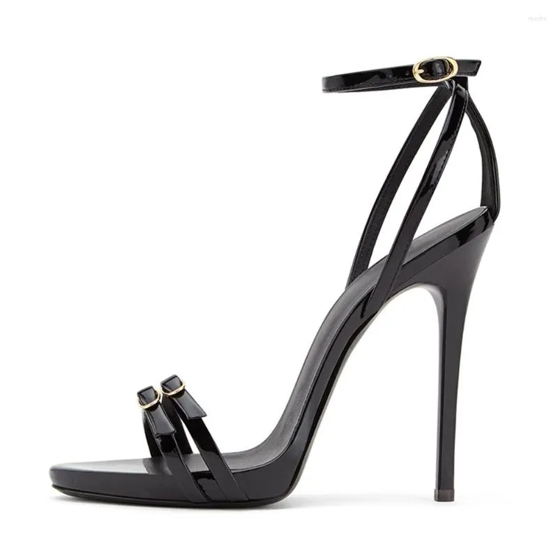 Robe chaussures 2022 noir fête talons hauts pour femmes lanières élégantes sandales d'été dames sexy bride à la cheville plate-forme chaussure à talons grande taille