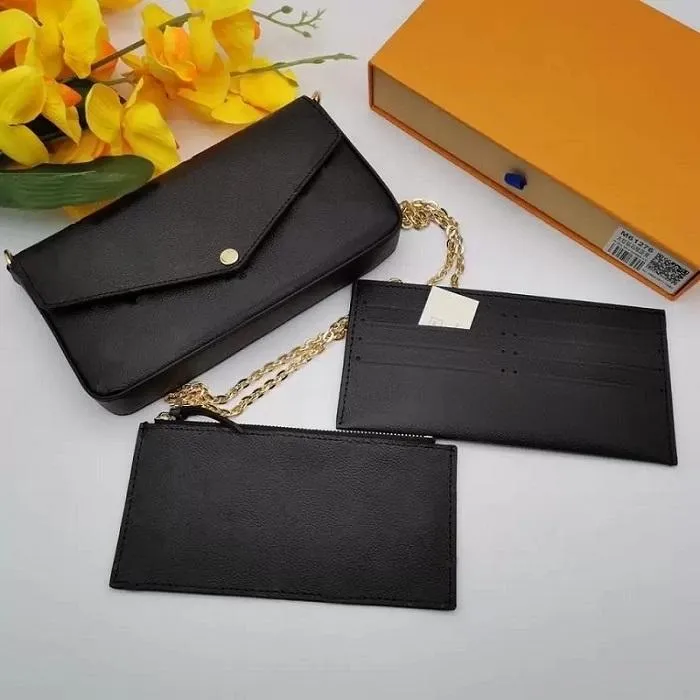 オリジナル品質 3 個セット高級デザイナーバッグ財布女性ファッションモノグラムマルチポシェット Felicie チェーンクロスボディショルダーバッグ