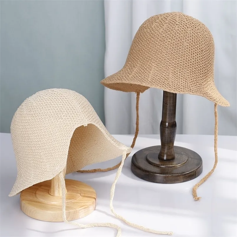 ケチなブリムハットレディースストローパナマUV保護サンビーチファッションバイザーフォールド可能な女性女性夏帽子220922