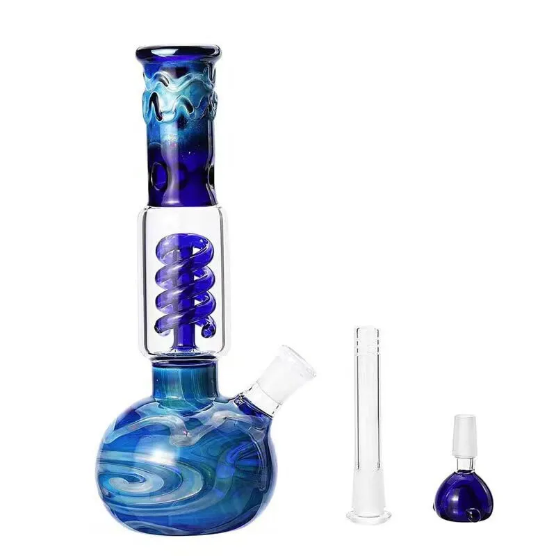 Colored Painting Glass Bongs Smoking Pipes Recycler Percolator Spiral Pipe Filtration Hookah Dab Rigs Wholesale