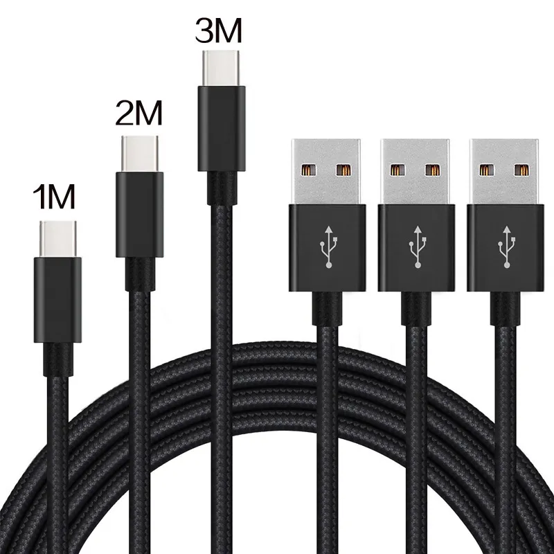 Usb Type C Cable Fast Charging Cables Suitable for Apple Android phone nylon braided charging data line 3m