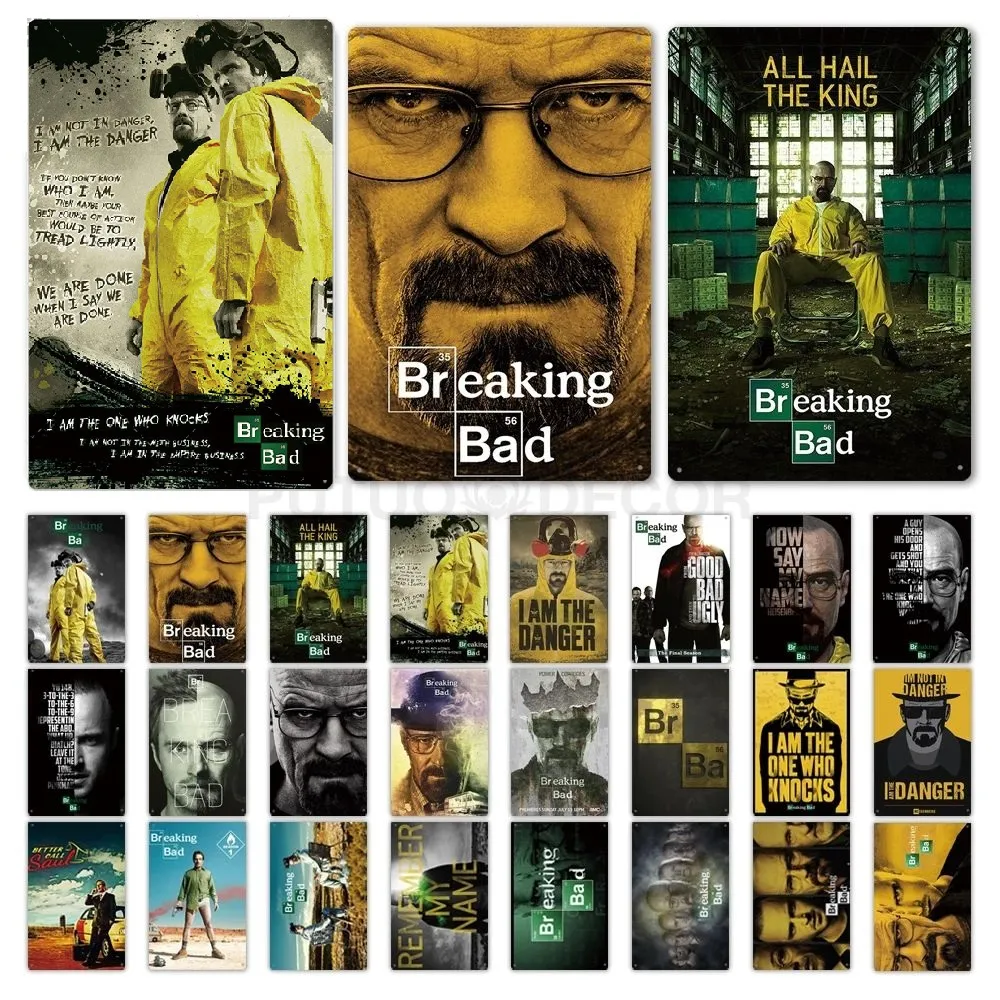 Klassieke film Breaking Bad Film Metal Painter Poster Tijl Plaque Metal Vintage Wandplaat Bar Club Woonkamer Bioscoopwinkel Retro Home Decor Maat 30x20cm