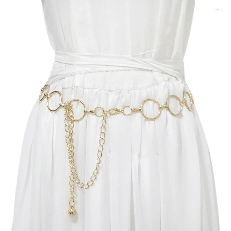 Belts For Women Fashion O Ring Chain Belt, Female Silver Gold