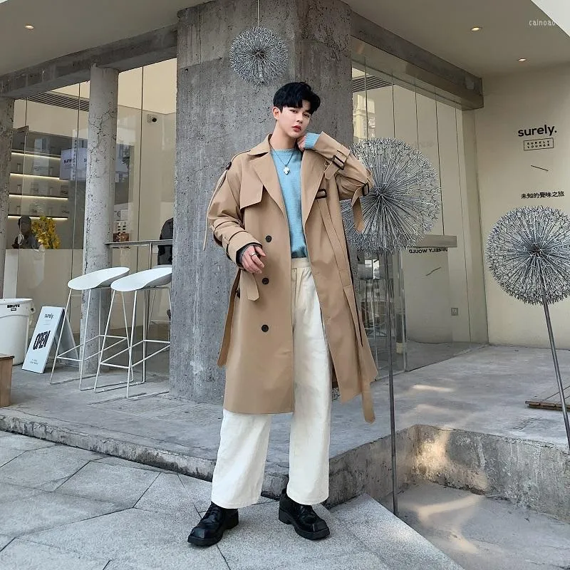 Gabardina Para Hombre Gabardina Hombres Japón Estilo Coreano Streetwear  Moda Vintage Casual Caqui Abrigo Prendas De Abrigo Chaqueta Larga Suelta  Para Hombre Abrigo De 53,08 €